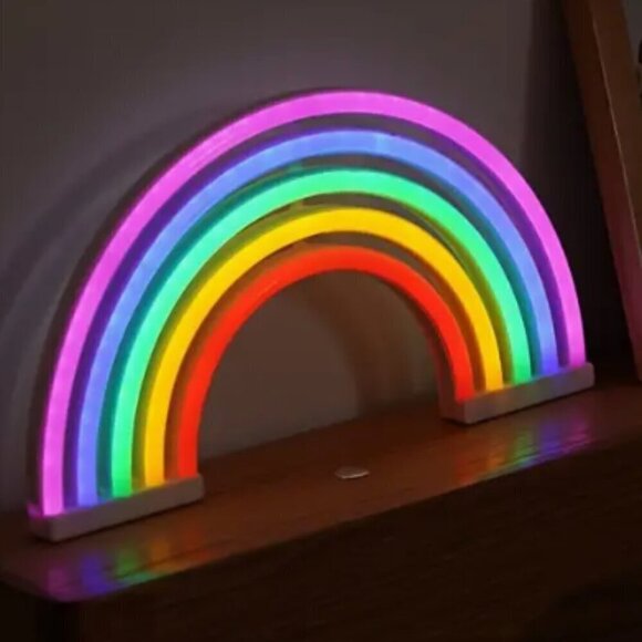 Rainbow Neon Light Durable Plastic AAA Battery or USB Cord Power - Picture 1 of 7